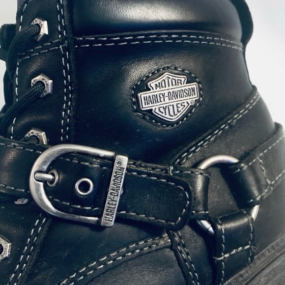 Harley-Davidson Tegan Heeled Leather Lace Up Boots - Picture 10 of 12